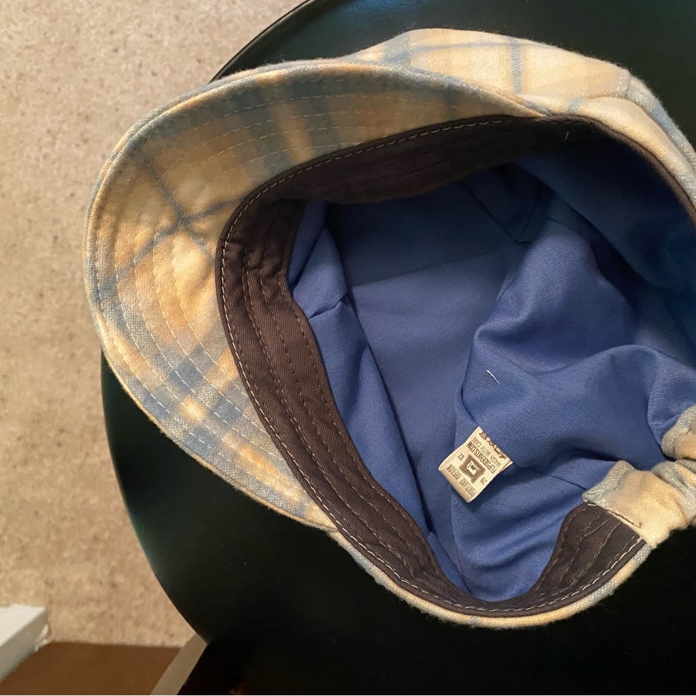 Flipside Light Blue and Tan Plaid Newsboy Women’s Hat - Picture 2 of 2